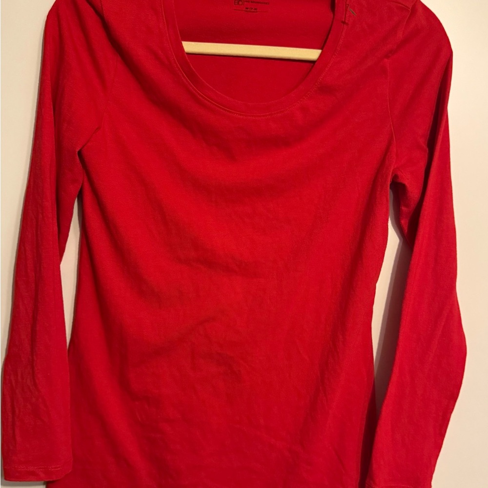 No Boundaries Vibrant Red Long Sleeve Tee